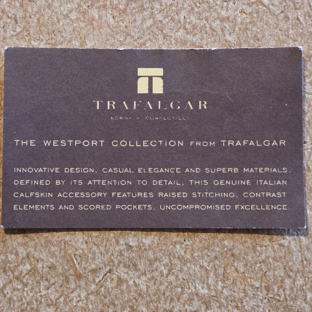 Vintage Trafalgar Italian Calfskin Leather Front‎ Pocket Money Clip Card Holder